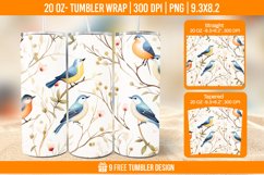Sparrow Tumbler Wrap Designs, Sublimation Wrap Product Image 1