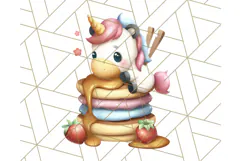Cute Dessert Unicorn PNG Clipart with Cupcakes & Candies Product Image 2