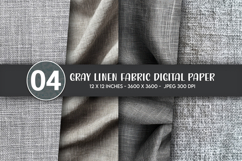 Gray Linen Fabric Digital Paper Product Image 1