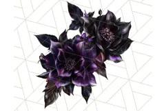 Gothic Floral PNG, Dark Aesthetic Flowers Clipart Print Product Image 2