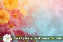 Floral Background Mockup, Spring Flowers Background Design Product Image 1