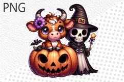 Halloween Cow Sublimation - Clipart PNG Design Product Image 1