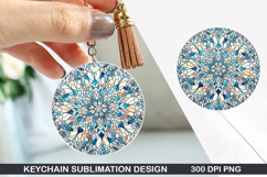 Flower Keychain Sublimation - Spring Keychain PNG Design Product Image 1