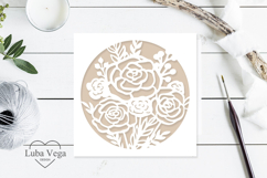 Floral card paper cut / Wedding template card svg Product Image 1