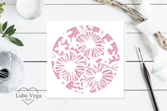 Floral card paper cut / Wedding template card svg Product Image 1