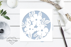 Floral card paper cut / Wedding template card svg Product Image 1