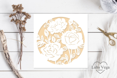 Floral card paper cut / Wedding template card svg Product Image 1