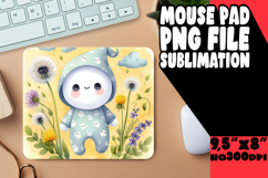 Sweet Desk Mat Sublimation Style, Cute Ghost Product Image 1