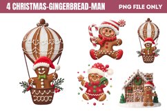 Watercolor Christmas Gingerbread Man Clipart PNG Product Image 1