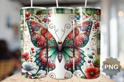 Christmas Butterfly Sublimation - 20 Oz Skinny Tumbler Product Image 1