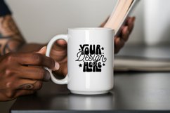 15 oz Mug MockUp, Man Mug Mockup, Ceramic Mug Mockup Product Image 1