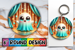 Joyful Circle Designs Sublimation PNG, 3D Cute Ghost Product Image 1