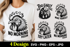 Rooster Try Later Mood SVG PNG Product Image 1