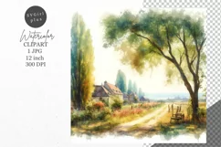 French countryside scene, JPG, Junk journal, Product Image 1