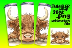 Peekaboo Cow Sublimation Tumbler Wrap - Farm Design Product Image 1