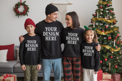 Christmas Family Matching T-Shirt Mockups | Holiday Group Product Image 1