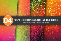 Sunset Glitter Gradient Digital Paper Product Image 1