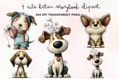 Cute Watercolor Dogs Clipart PNG Product Image 1