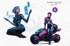 CyberPunk Character Clipart Set,Post-Apocalyptic sublimation Product Image 10