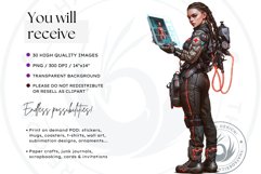 CyberPunk Character Clipart Set,Post-Apocalyptic sublimation Product Image 2