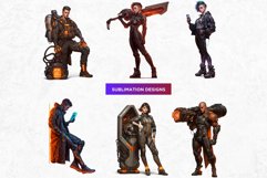 CyberPunk Character Clipart Set,Post-Apocalyptic sublimation Product Image 8