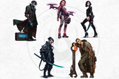 CyberPunk Character Clipart Set,Post-Apocalyptic sublimation Product Image 9