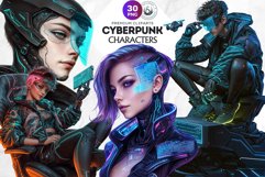 CyberPunk Character Clipart Set,Post-Apocalyptic sublimation Product Image 1
