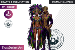 Mardi Gras Carnival Masquerade Clipart PNG scrapbooking Product Image 1