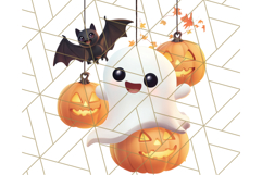 Cute Halloween Ghost Clipart PNG, Ghost and Friends Holiday Product Image 2