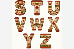 Cozy Fall Knitted Sweater Alphabet PNG Bundle, A-Z Autumn Product Image 2