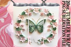 Spring Garden Butterfly Tumbler Wrap - 20oz 3D Product Image 1