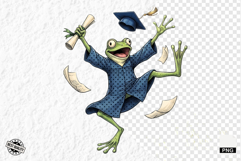 Whimsical Graduation Frogs PNG Clipart Product Image 1