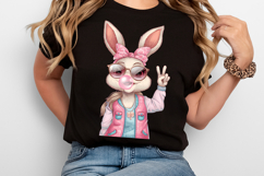 Cute Easter Bunny Clipart, Happy Easter Sublimation PNG Product Image 5