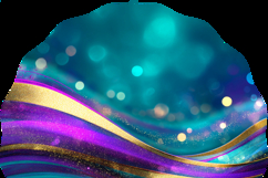 Glitter Wind Spinner Sublimation. Teal Violet Golden Waves Product Image 2