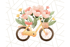 Pastel Watercolor Spring Clipart, Cheerful Floral Png Design Product Image 2