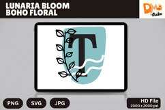 Lunaria Bloom Boho Floral Monogram Product Image 1