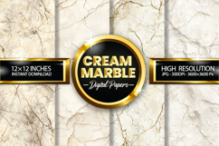 Cream Marble Digital Papers - 04 variations Product Image 1