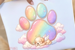 Paw Print Rainbow Bridge Clipart | 14 PNG Pet Memorial Paw Product Image 5