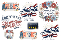 America 250 Patriotic PNG Sublimation Design for Shirts Product Image 1
