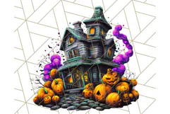 Haunted Houses Clipart PNG, Spooky Halloween Homes Product Image 2