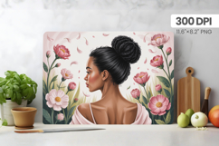 Afro Girl/Woman Melanin braided hair Cutting Board PNG Desig Product Image 1