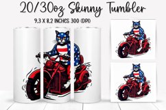 Cat Ride An American Flag - Tumbler Sublimation Design Product Image 1
