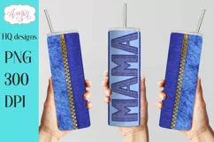 Mama Tumbler Wrap for Sublimation | denim fabric png Product Image 1