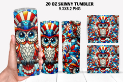 Owls Skinny Tumbler 20oz Wrap Design,4th of july Tumbler PNG Product Image 1