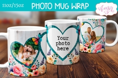 Floral photo mug template for sublimation, customizable mug Product Image 3