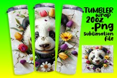 Flower Tumbler Wrap: 3D Animals in Wall Hole Design Product Image 1