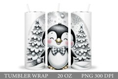 Cute Penguin Tumbler. Christmas Penguin Sublimation Product Image 1