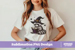 Vintage Funny Sarcastic Feral Witch Raccoon Halloween PNG Product Image 2