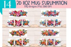 Floral 3D mug Wraps for Sublimation BUNDLE paper cut effect Product Image 2