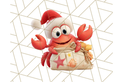 3D Under the Sea Christmas Clipart, Ocean Christmas PNG Product Image 2
